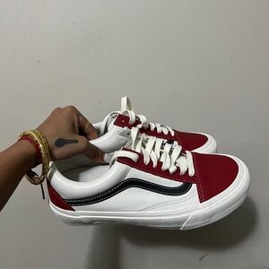 Vans Red and White Sneakers